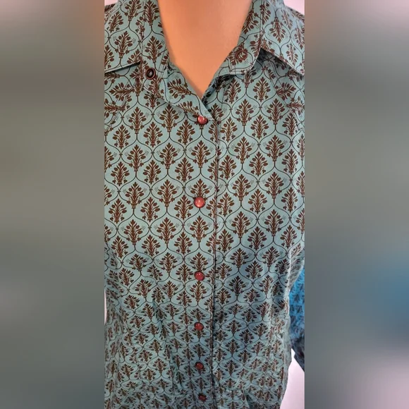Rockies western pearlized snap button shirt size med - Picture 5 of 8